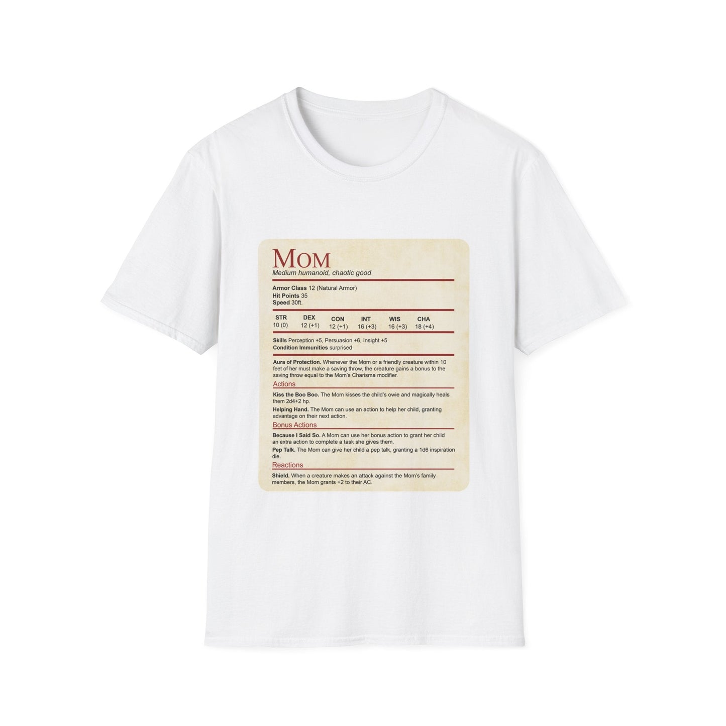 Mom DND Shirt - Funny Stat Block