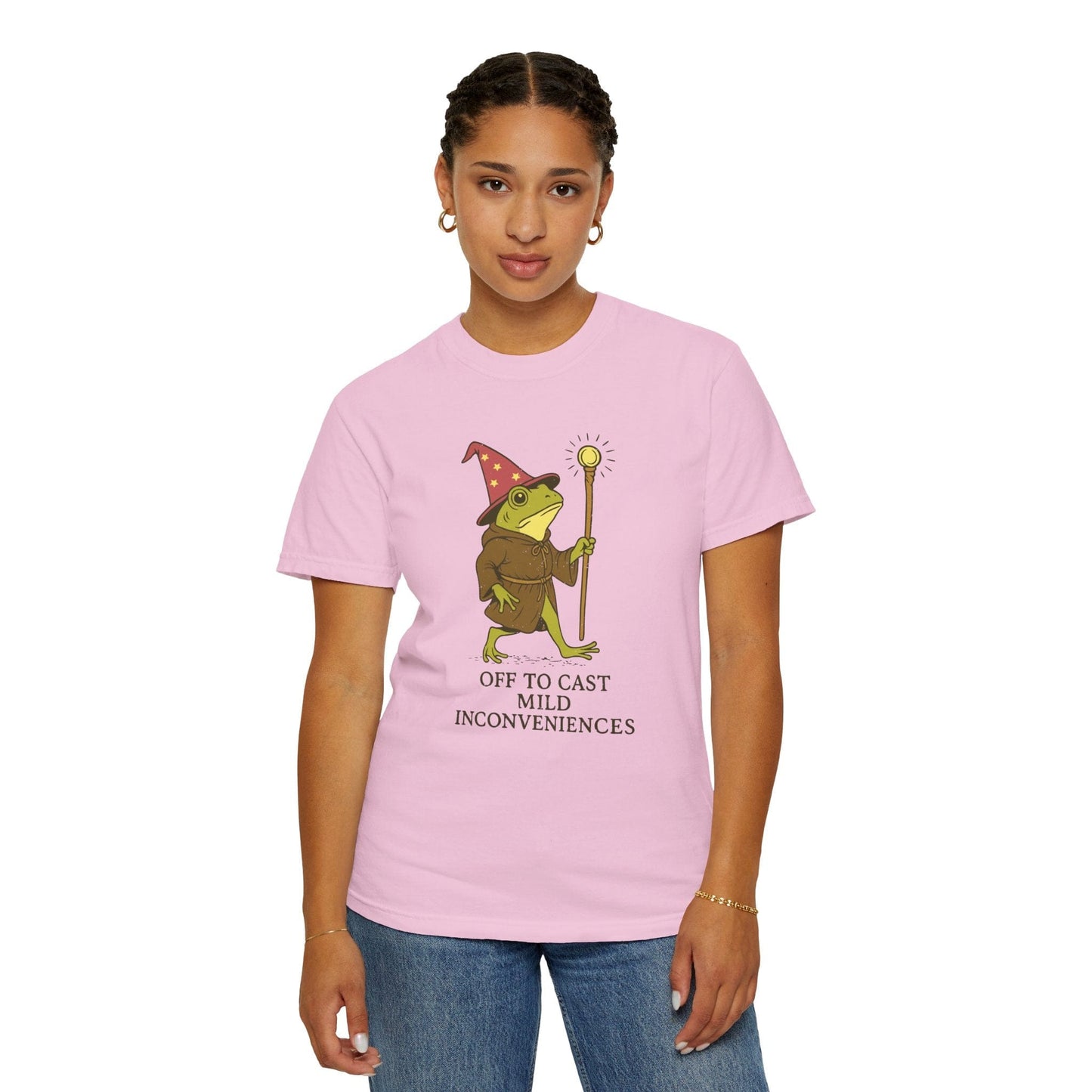 Off to Cast Mild Inconveniences – Wizard Frog T-Shirt - Comfort Colors