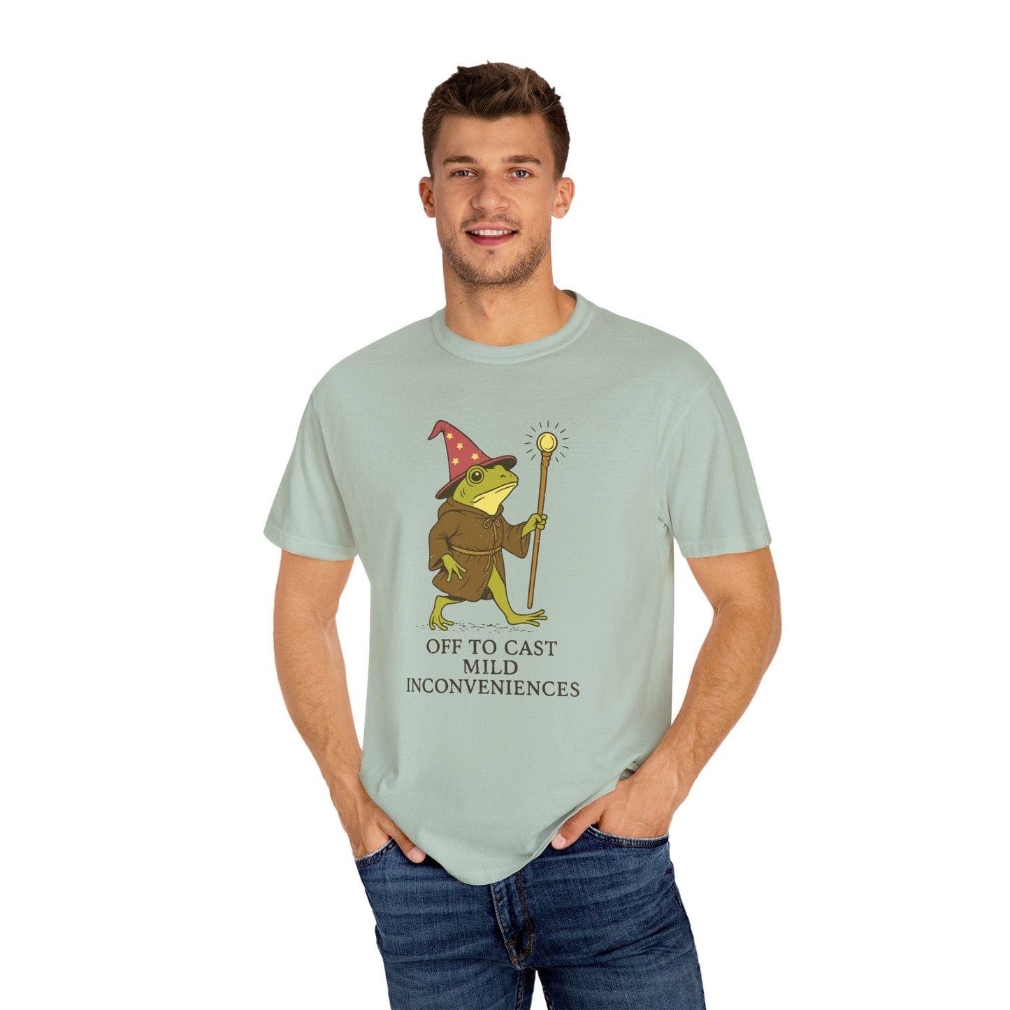 Off to Cast Mild Inconveniences – Wizard Frog T-Shirt - Comfort Colors
