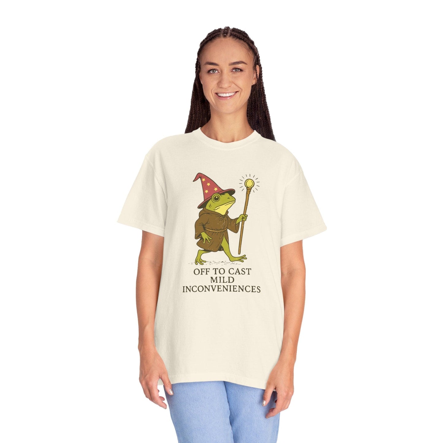 Off to Cast Mild Inconveniences – Wizard Frog T-Shirt - Comfort Colors