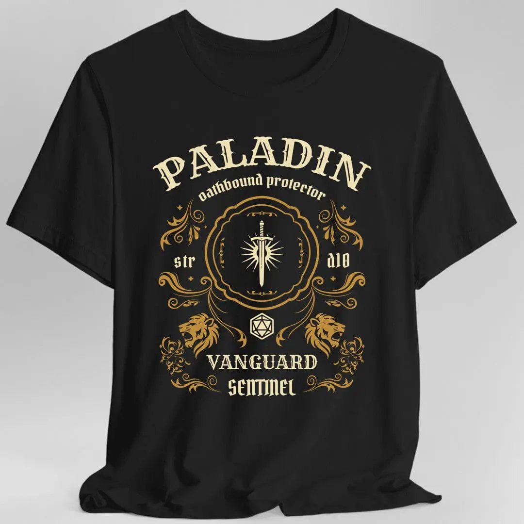 Paladin Class Vintage Label T-Shirt by Sunburst RPG