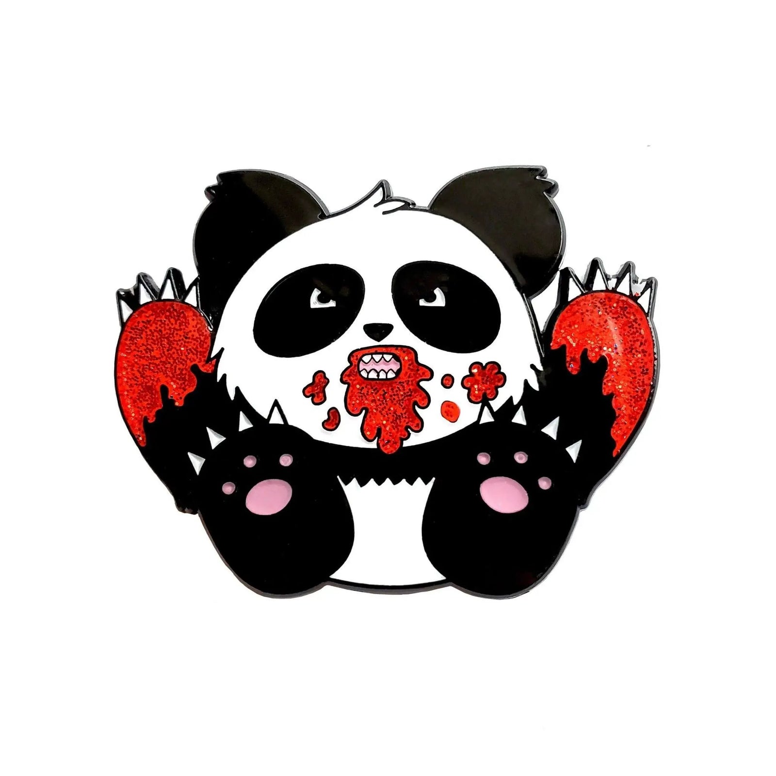 Kolorspun Pandamonium enamel pin featuring a playful panda design on a white background.