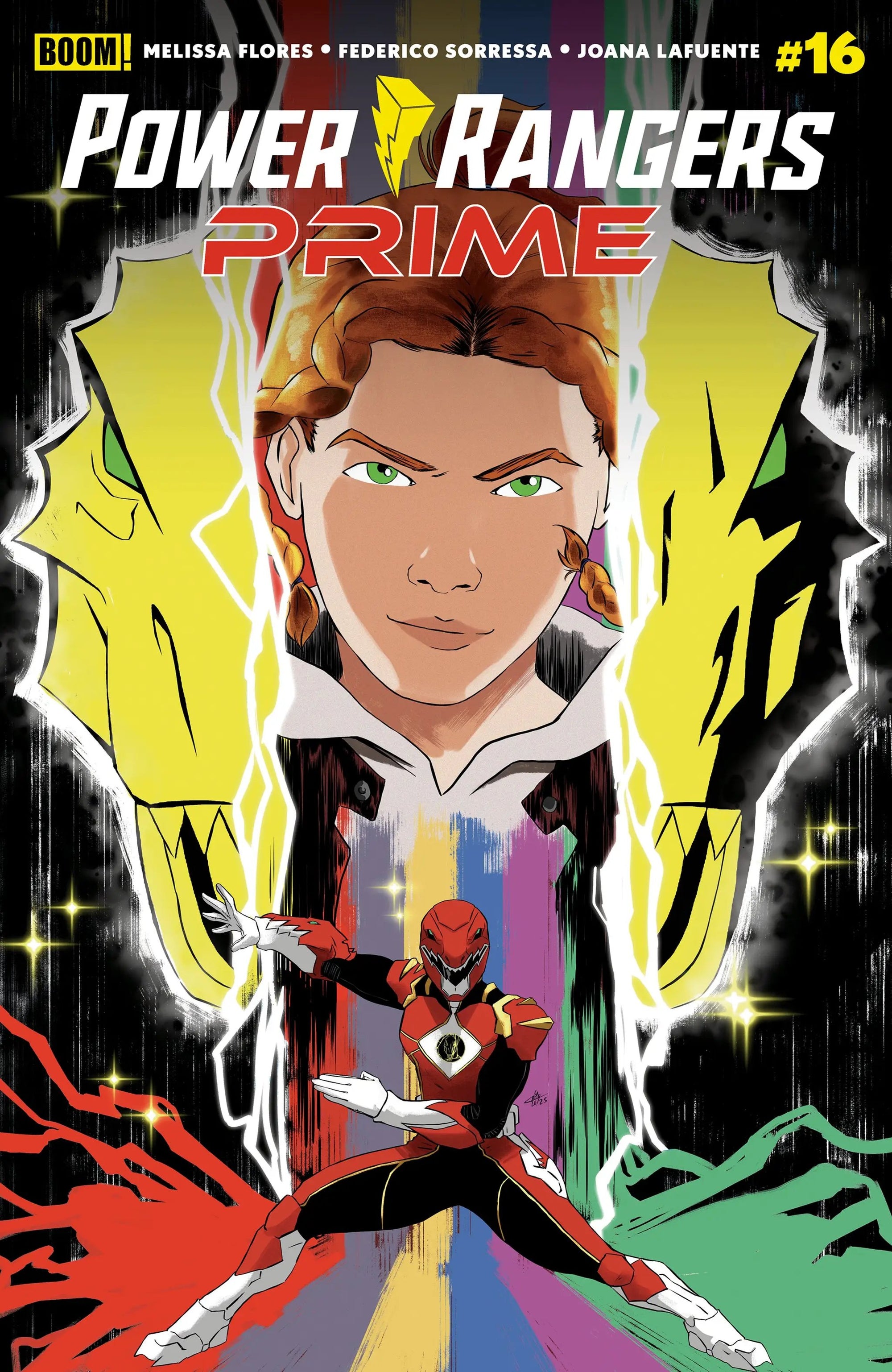 Power Rangers Prime #16 comic book from Penguin Random House featuring vibrant action scenes and dynamic character illustrations.