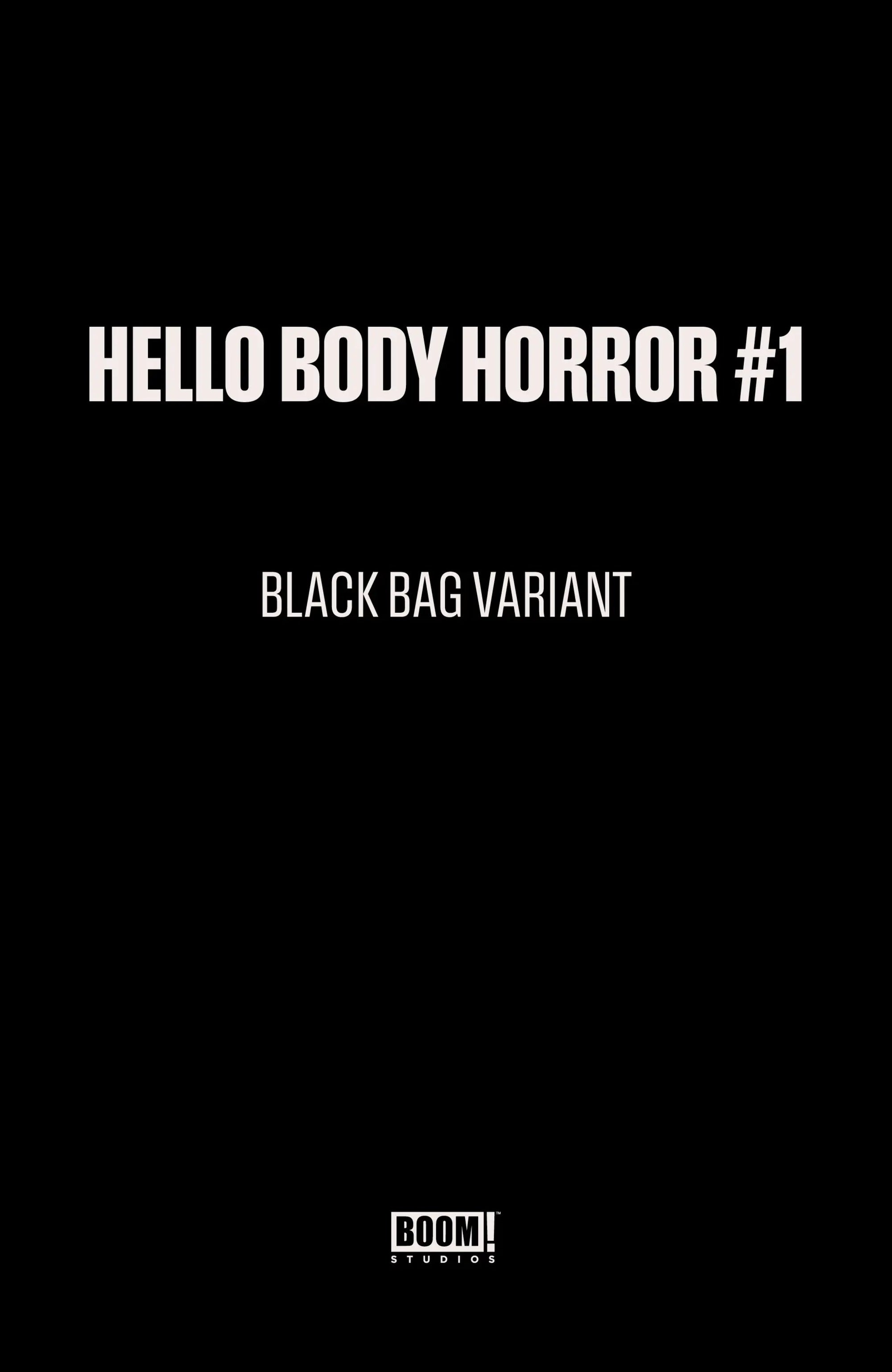 Hello Body Horror #1 comic book by Penguin Random House featuring dark, surreal artwork and horror-themed illustrations.