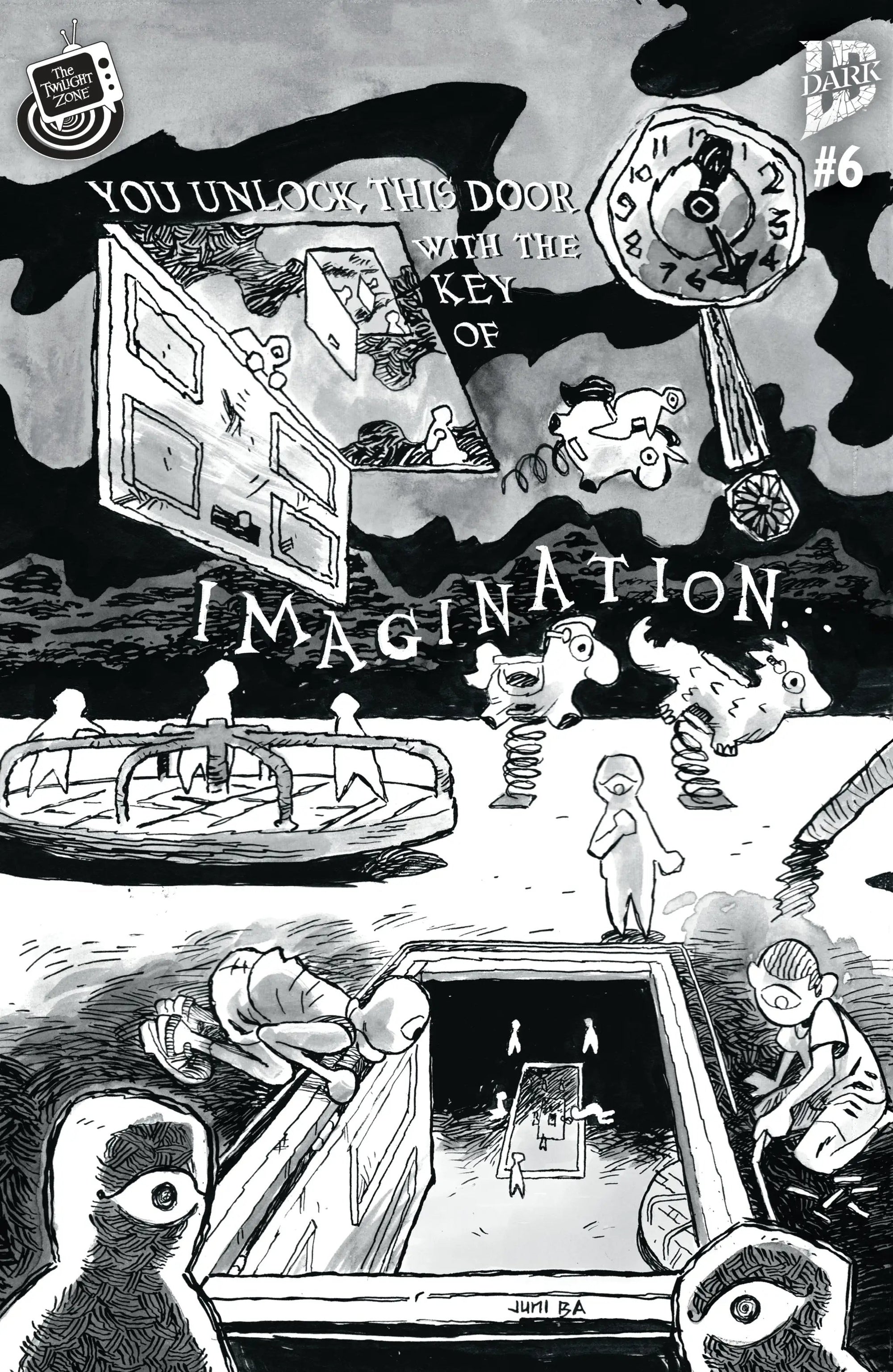 Cover of The Twilight Zone comic book #6 by Penguin Random House featuring eerie artwork and classic sci-fi imagery.
