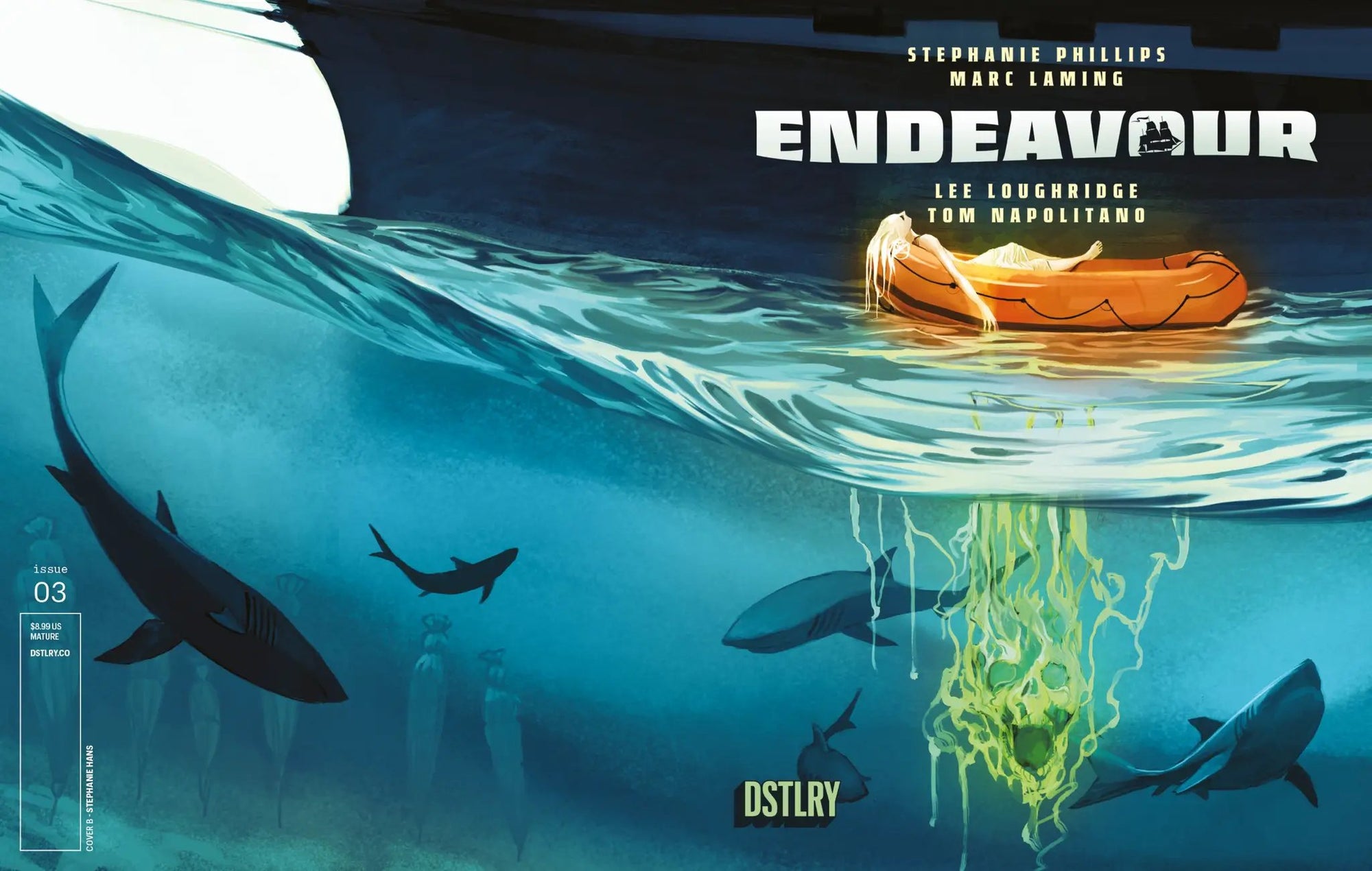 Cover of ENDEAVOUR #3 comic book by Penguin Random House featuring artwork by Marc Laming.