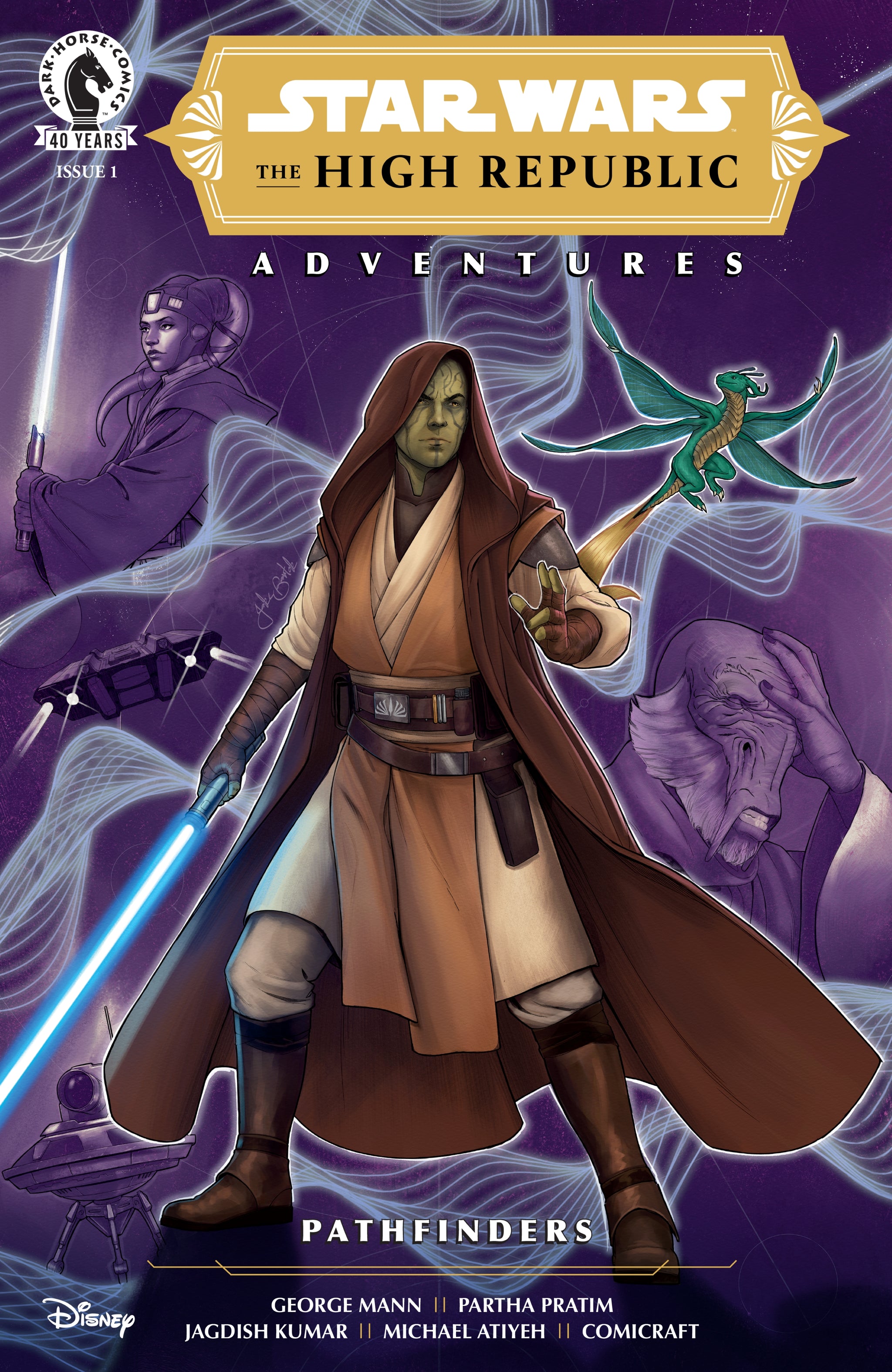 Star Wars: The High Republic Adventures—Pathfinders #1 comic book by Penguin Random House, featuring cover art by Jake Bartok.
