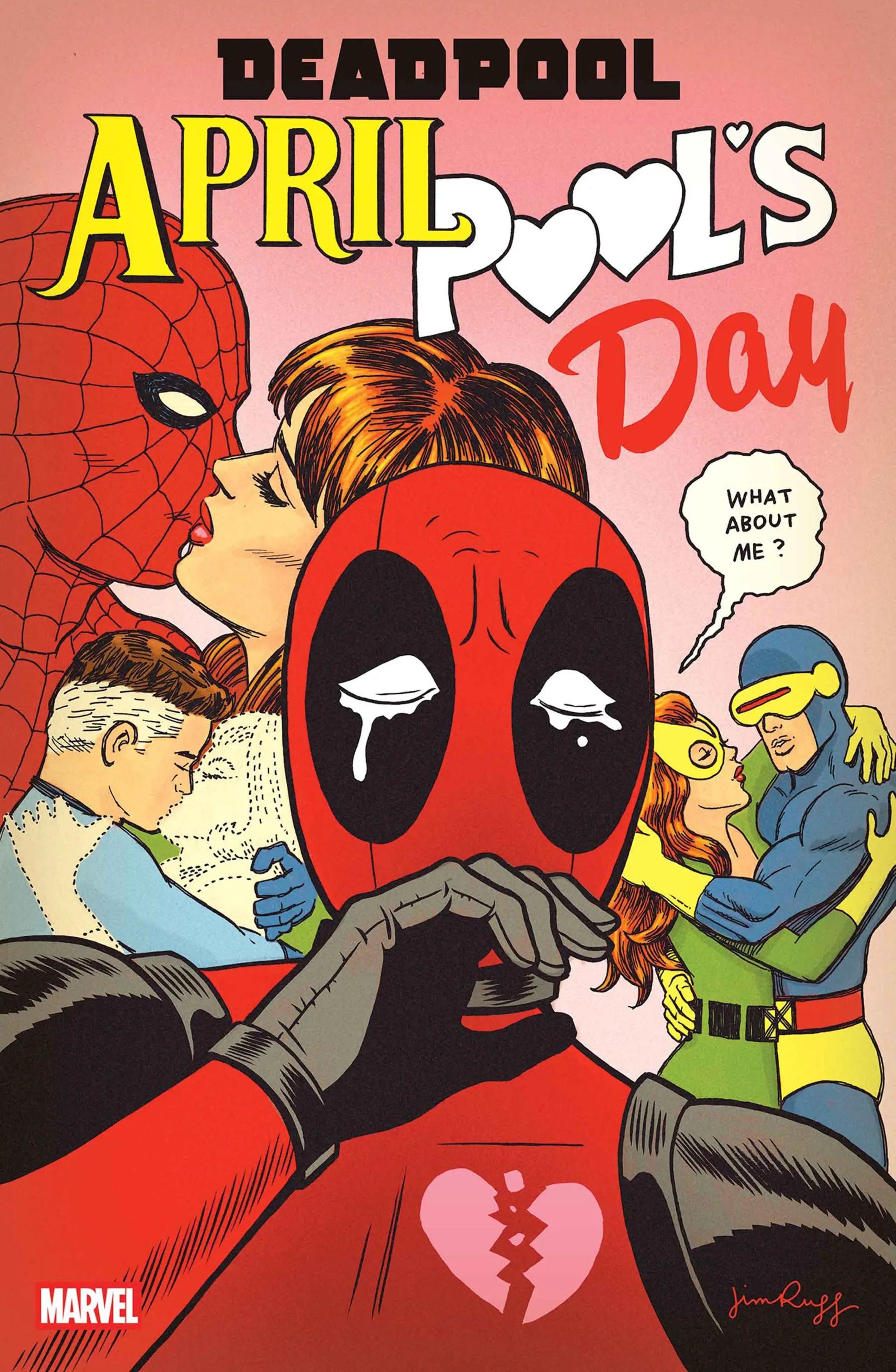 Comic book cover of Deadpool: April Pool's Day #1, published by Penguin Random House, featuring Deadpool in a humorous pose.