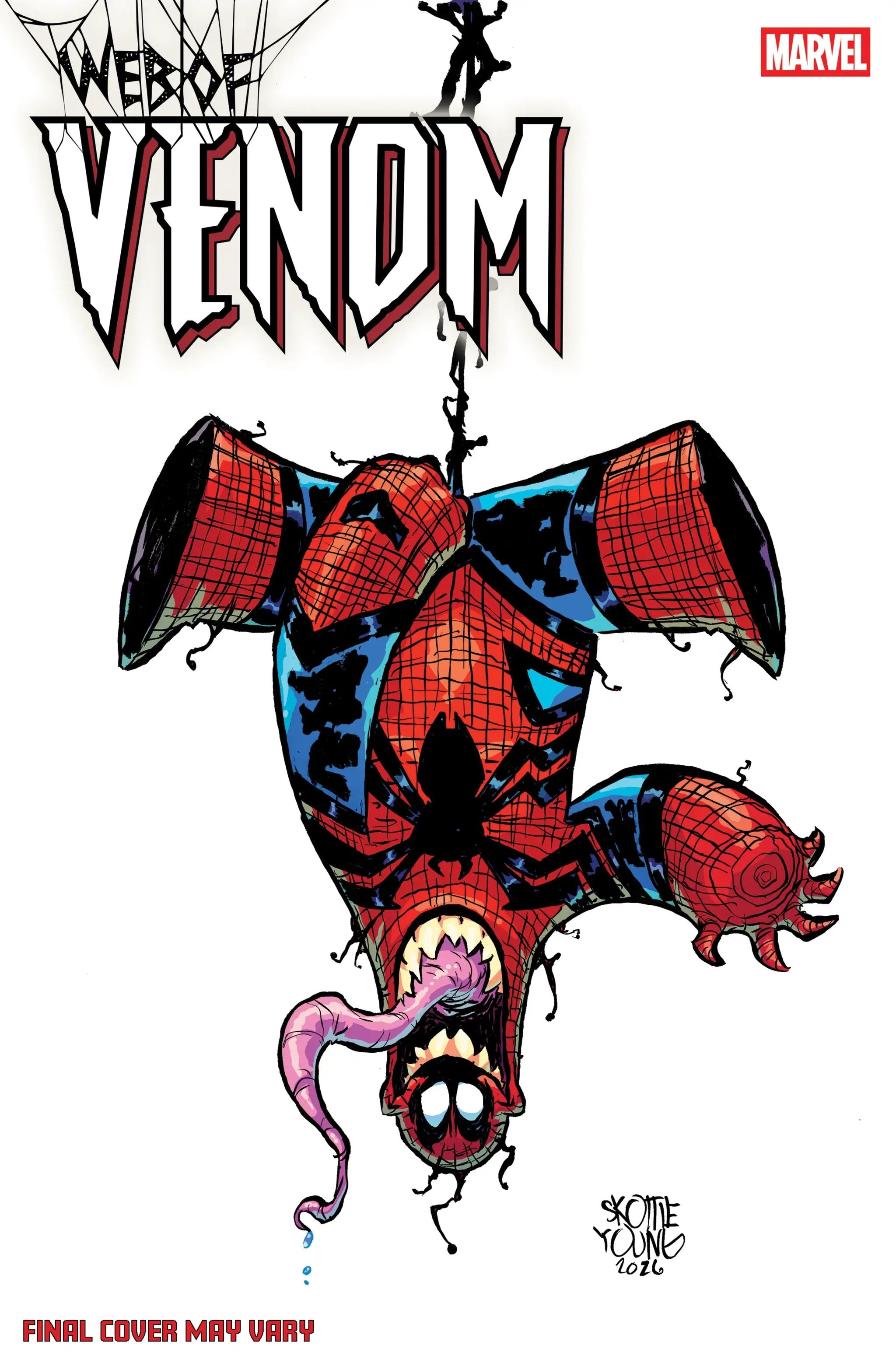 Cover of Web of Venom #1 comic book published by Penguin Random House, featuring the main character and vibrant artwork.
