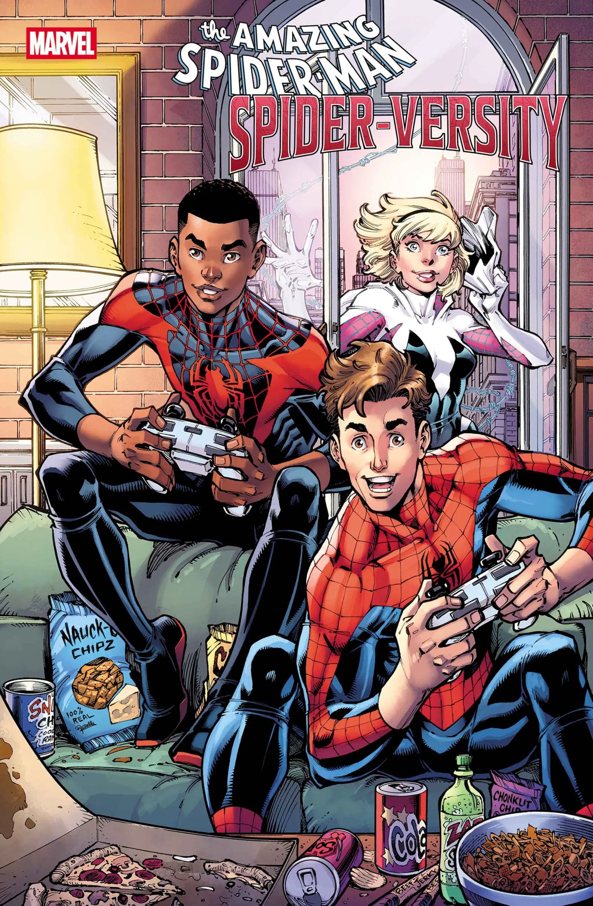 Cover image of Amazing Spider-Man: Spider-Versity #1 Todd Nauck variant comic book featuring Spider-Man characters and vibrant artwork.