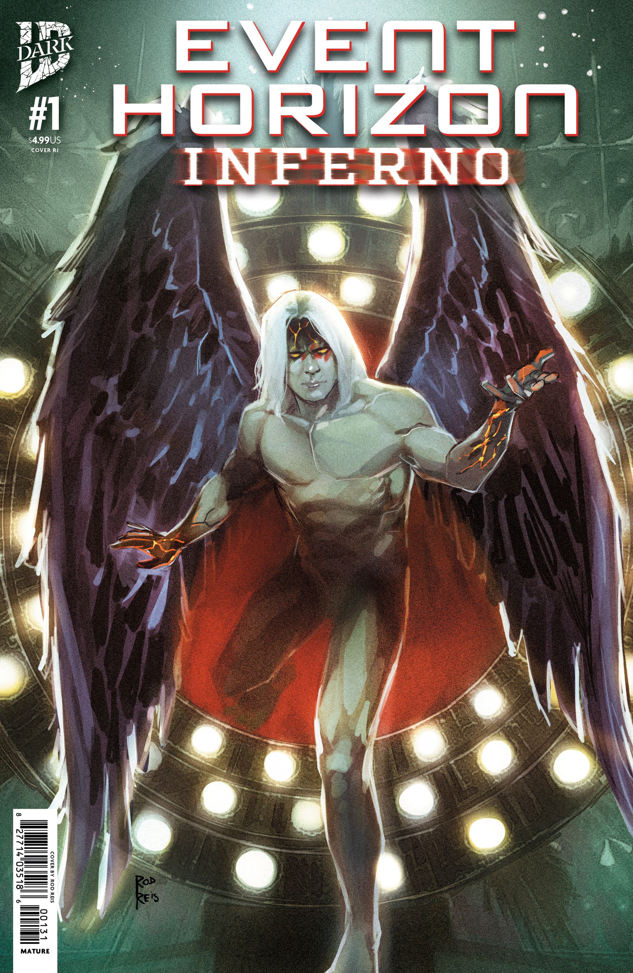 Comic book cover for Event Horizon: Inferno #1 Variant RI, featuring vivid artwork and branding from Penguin Random House.