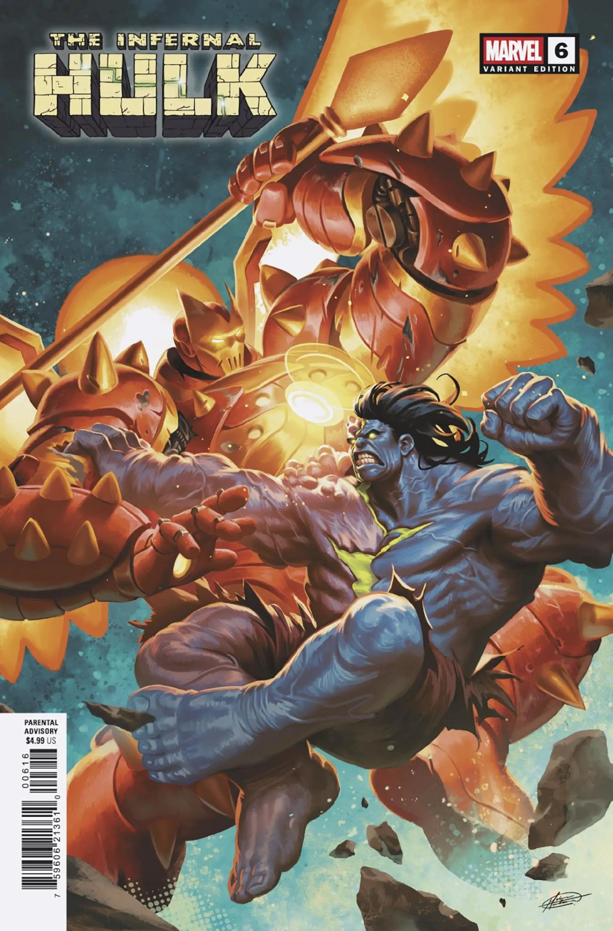 Infernal Hulk #6 comic book featuring a variant cover by Mateus Manhanini, published by Penguin Random House.