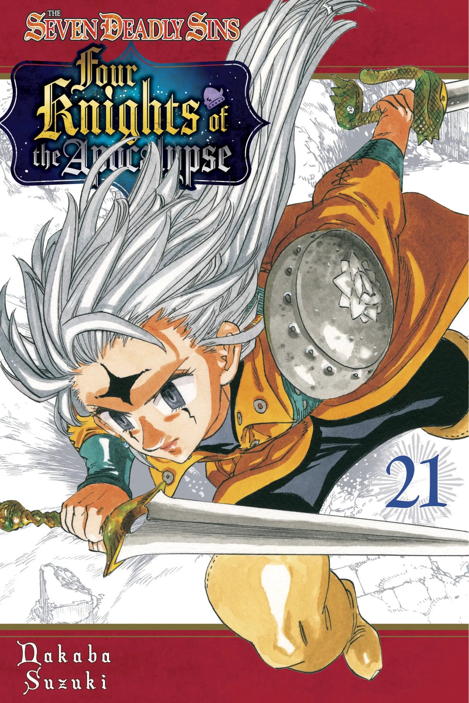 Graphic novel from The Seven Deadly Sins: Four Knights of the Apocalypse 21 by Penguin Random House featuring cover art and illustrations.