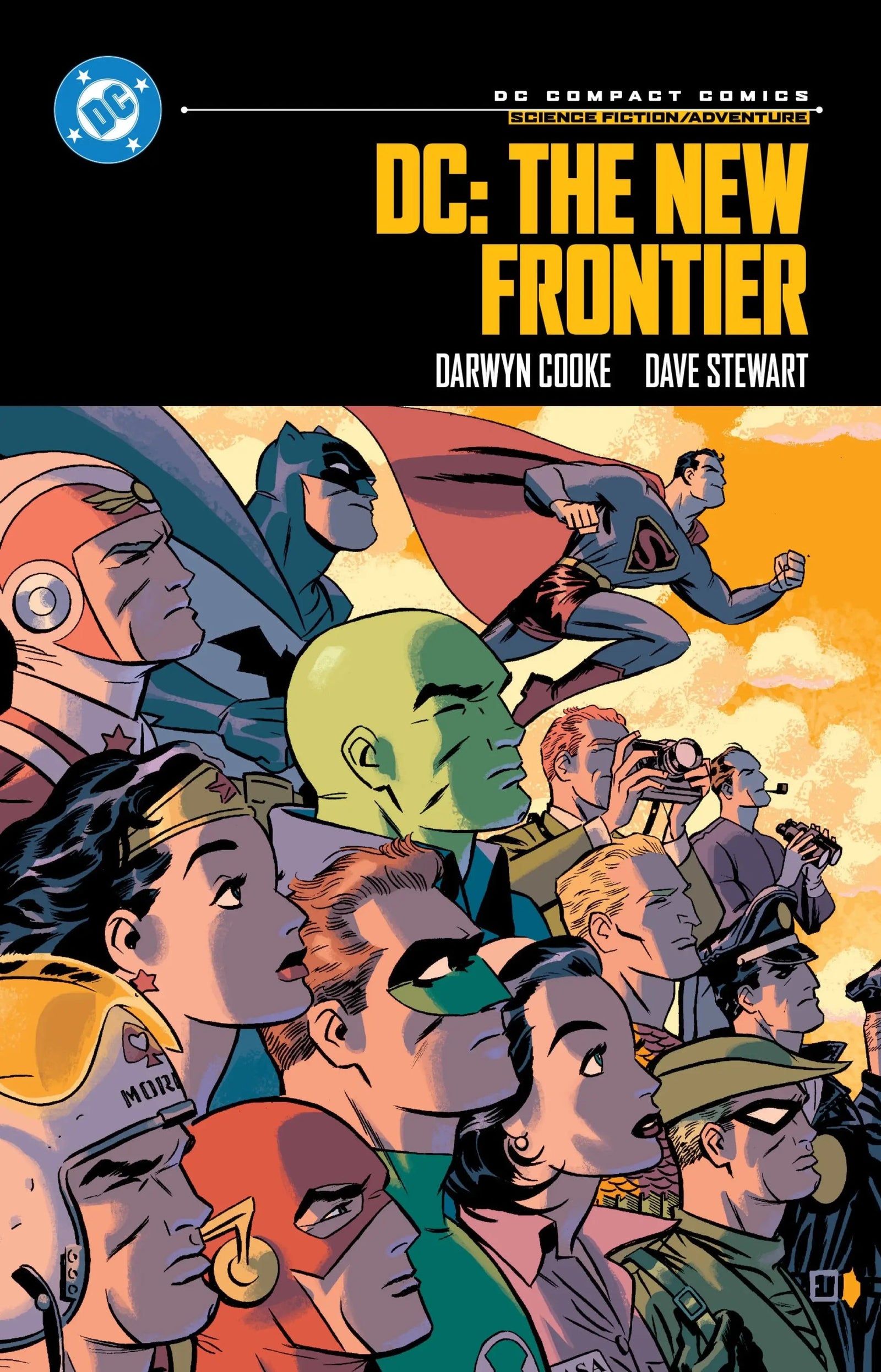 Trade paperback of DC: The New Frontier comic book by Penguin Random House, featuring superhero artwork on the cover.