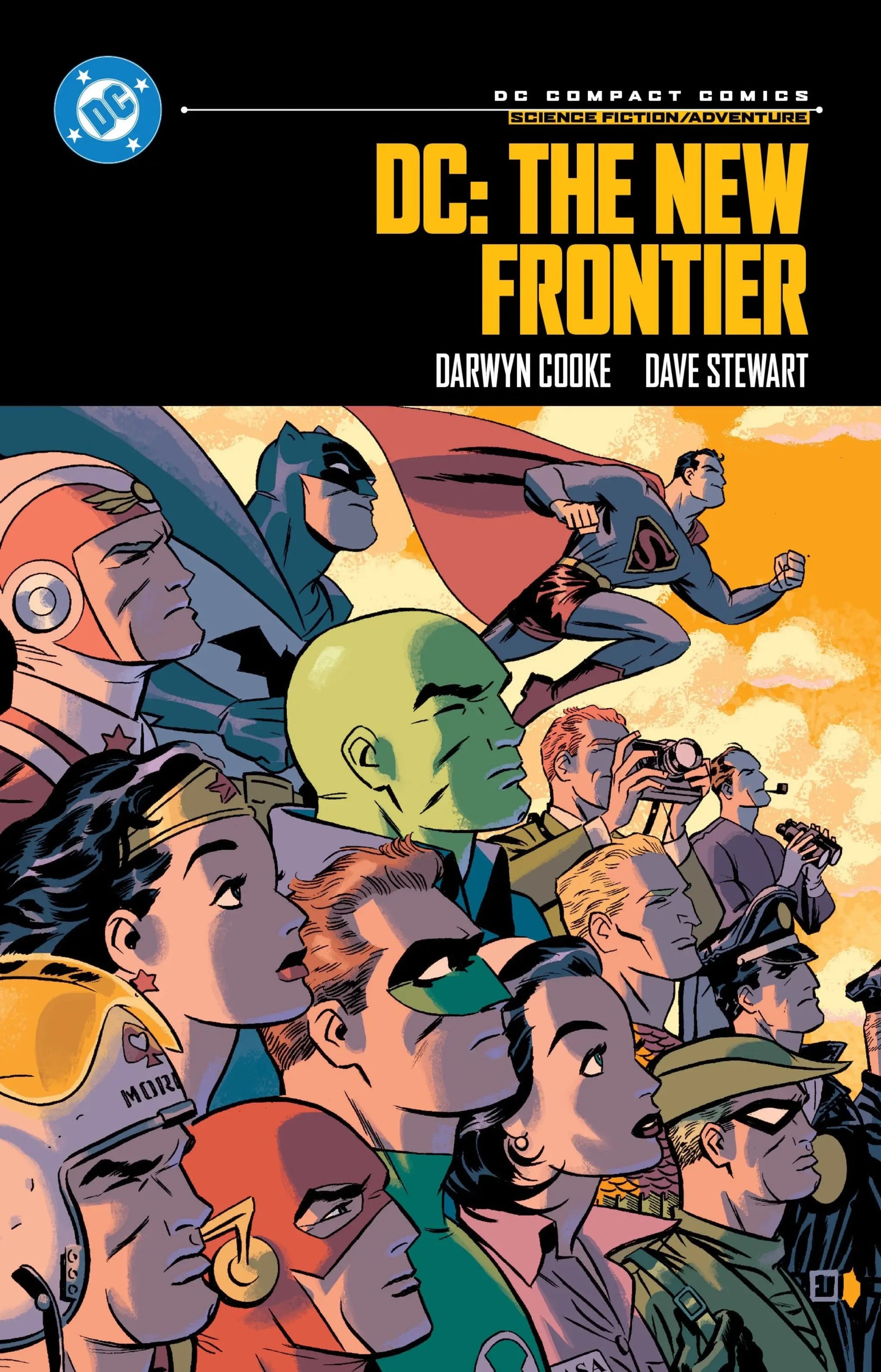 Trade paperback of DC: The New Frontier comic book by Penguin Random House, featuring superhero artwork on the cover.