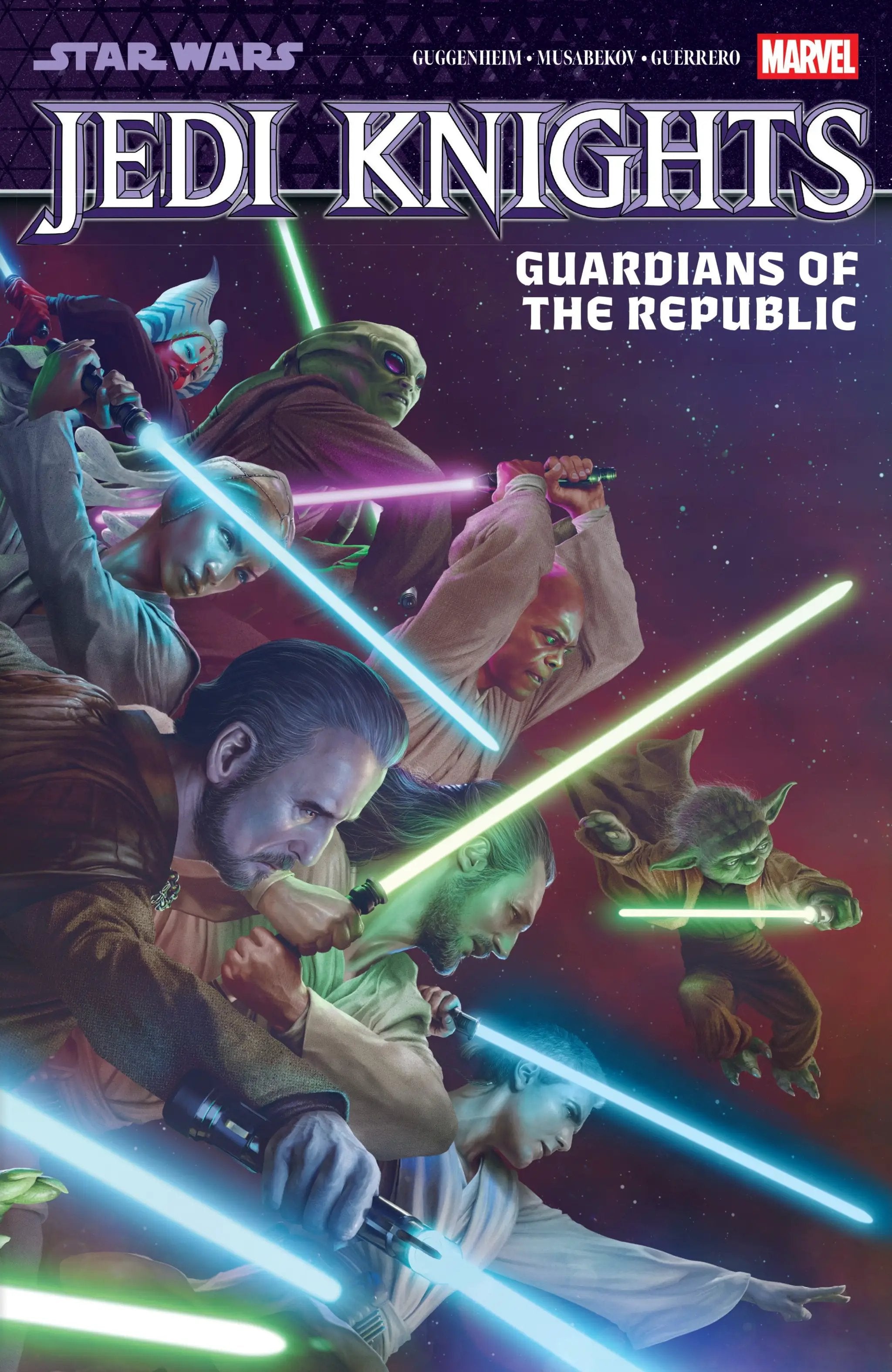 Star Wars: Jedi Knights Vol. 1 Guardians of the Republic trade paperback book by Penguin Random House with cover art featuring Jedi characters.