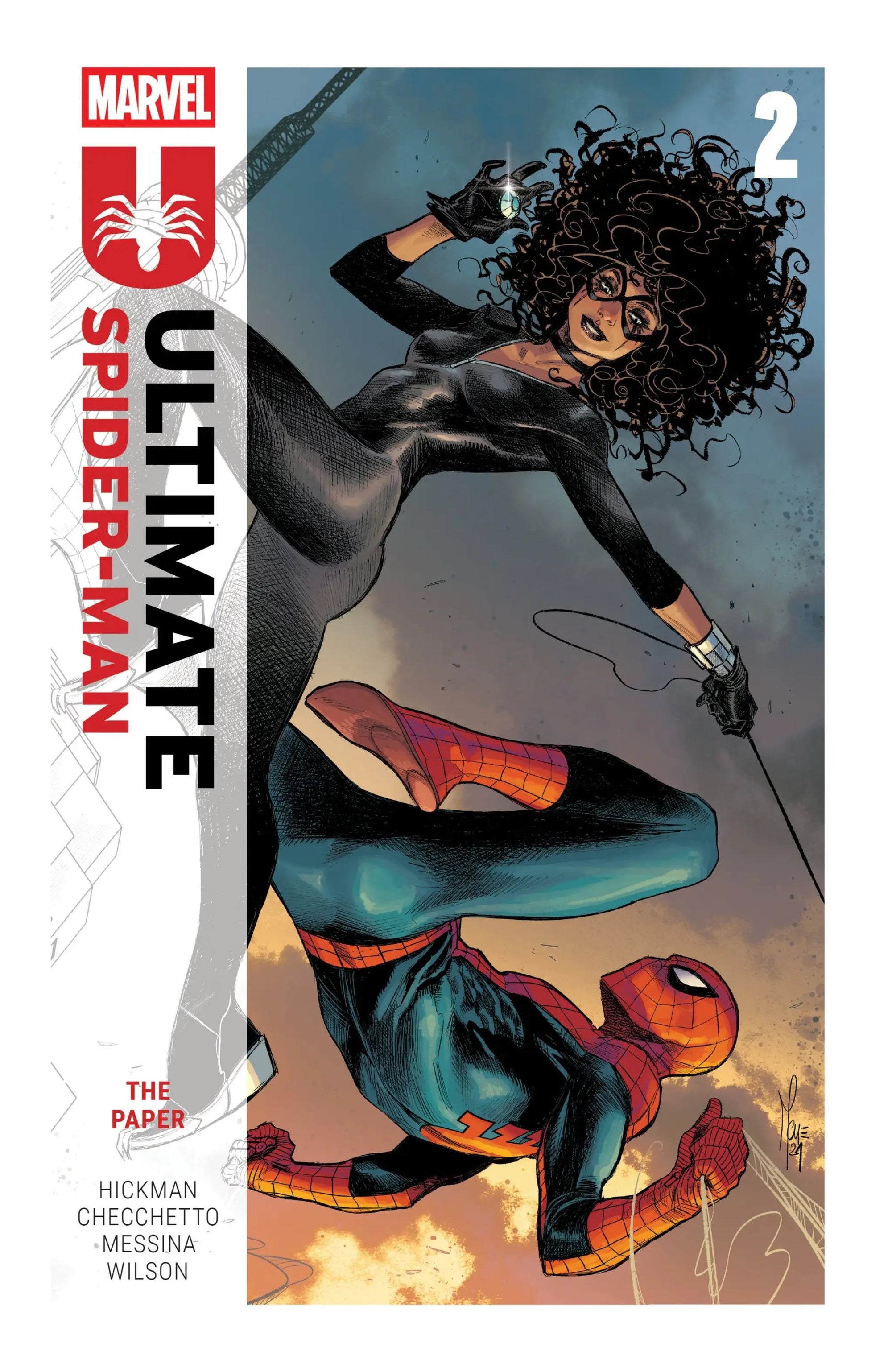 Trade paperback of Ultimate Spider-Man by Jonathan Hickman Vol. 2: The Paper, featuring spider-themed comic art on the cover.
