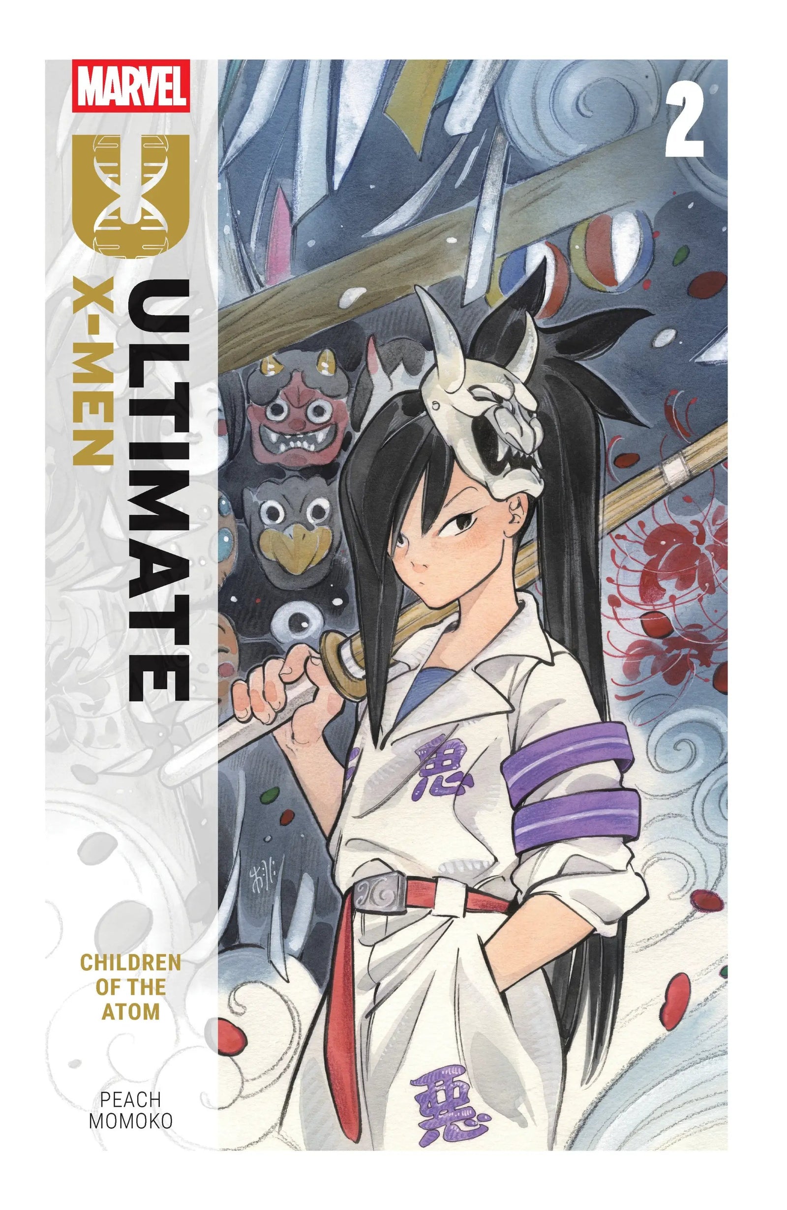 Trade paperback of Ultimate X-Men by Peach Momoko Vol. 2 Children Of The Atom, featuring comic book cover art.