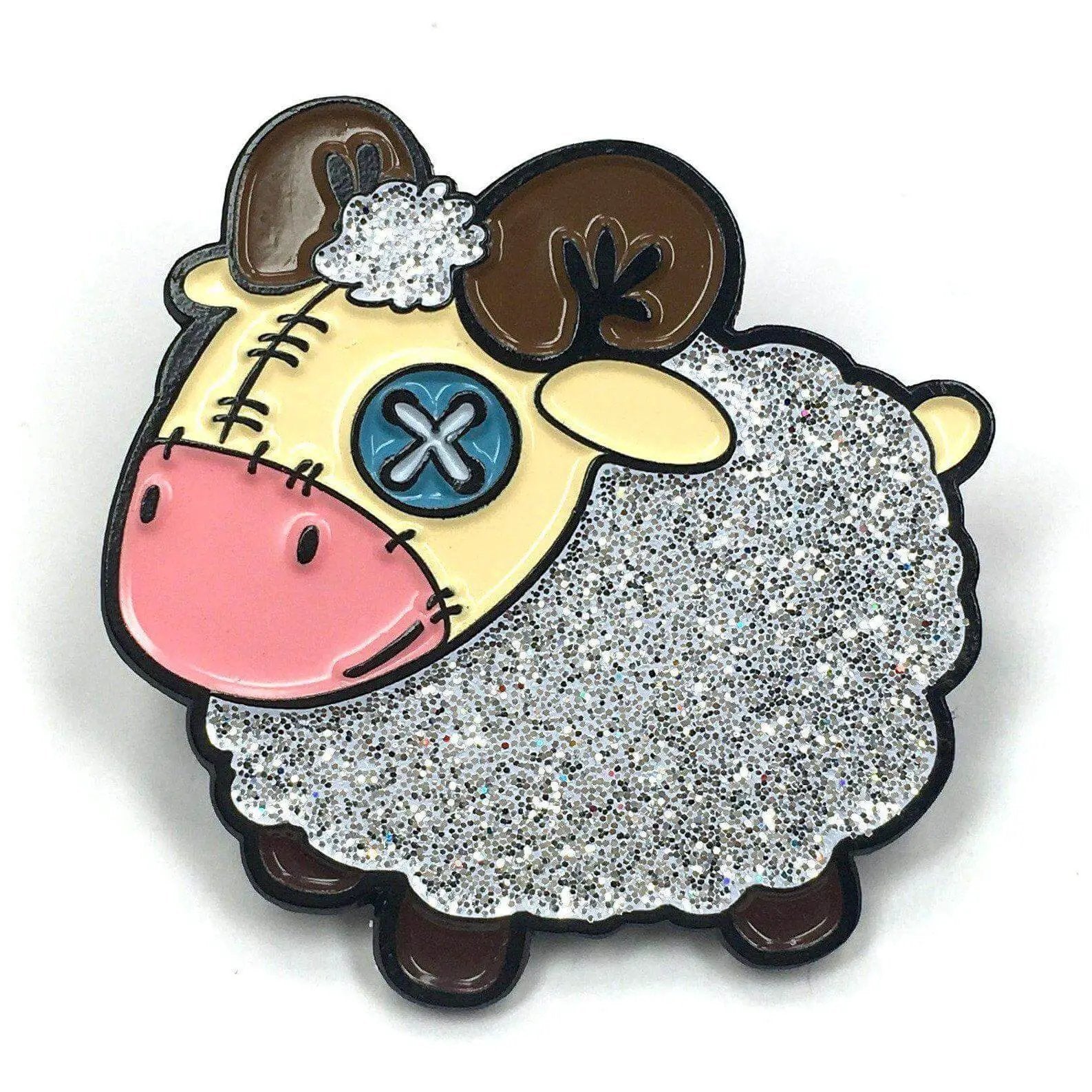 Plush Sheep Pin by Kolorspun