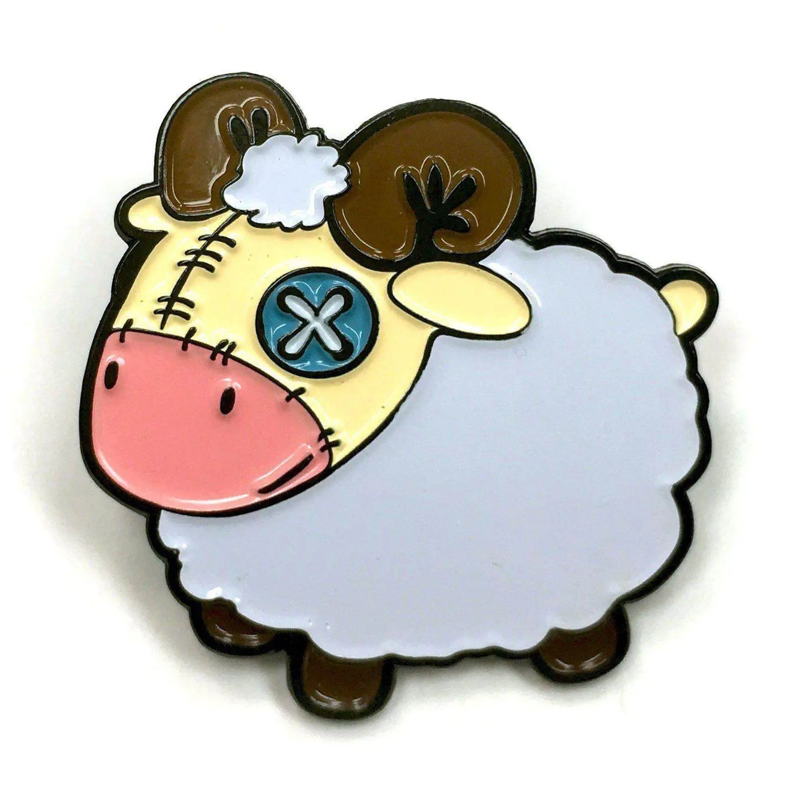 Kolorspun plush sheep pin featuring a soft, adorable sheep design on an enamel pin, perfect for accessories and collectibles.