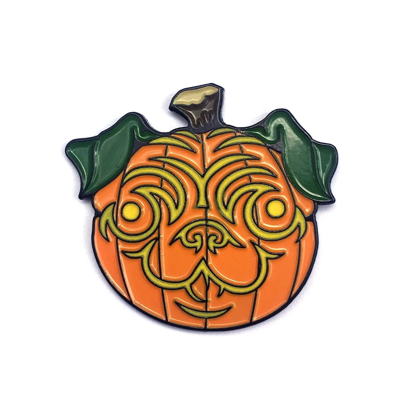 Kolorspun Pupkin Pug enamel pin featuring a cute pug design, perfect for pin collectors and dog lovers.