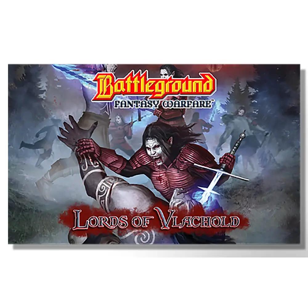 Deck of Lords of Vlachold card game by Rattrap Productions featuring fantasy-themed cards with intricate artwork.