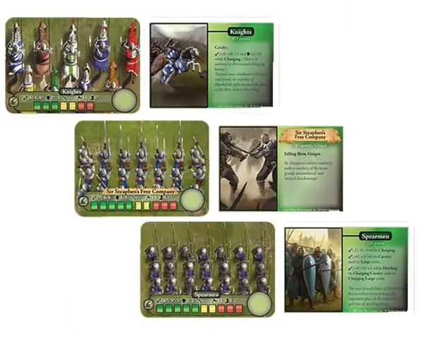 Men of Hawkshold card game by Rattrap Productions featuring illustrated cards in a fantasy-themed design.