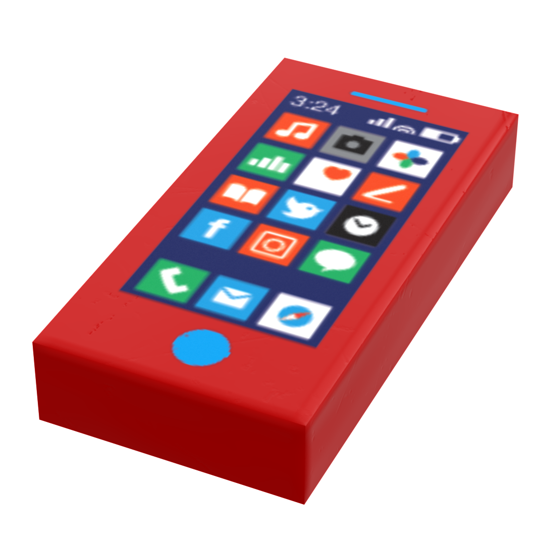 Mobile Phone Tile (1x2 Tile) for Minifigs by B3 Customs