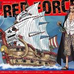 Red Force model ship from Bandai Grand Ship Collection #04, a detailed "One Piece" anime figure in red with intricate features.