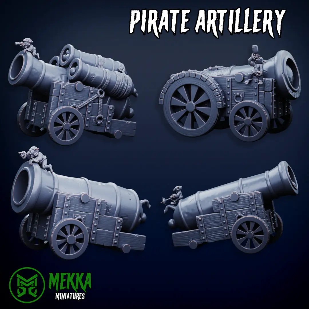 3d Printed Ork Pirate Artillery x4 by Mekka Miniatures by Last Hope Miniatures