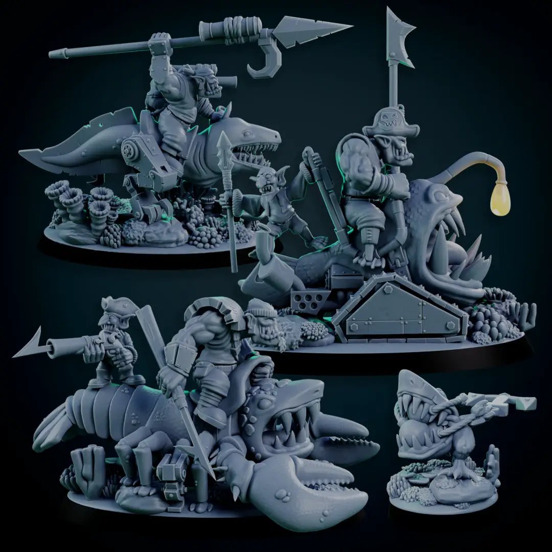 3d Printed Orc Chompa Riders x4 by Mekka Miniatures by Last Hope Miniatures