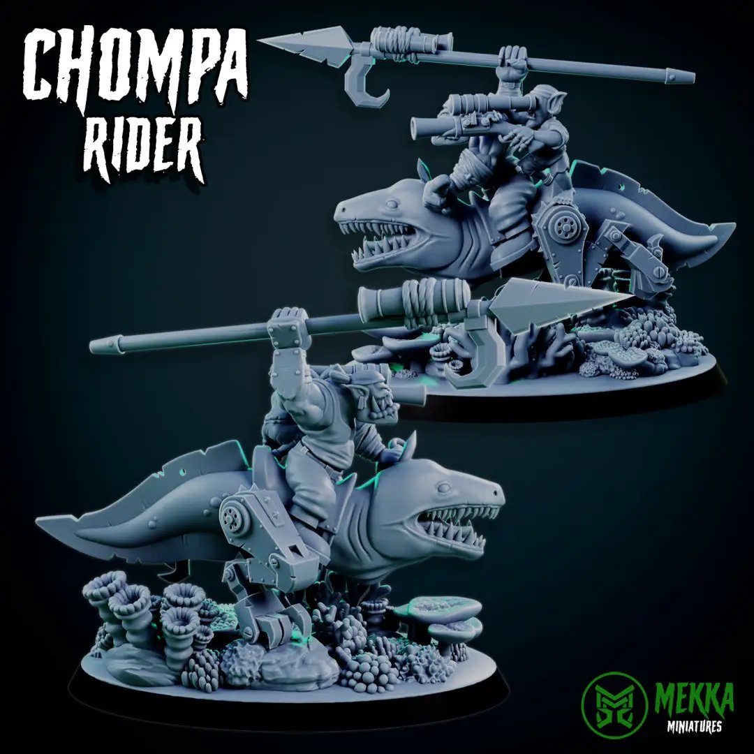 3d Printed Orc Chompa Riders x4 by Mekka Miniatures by Last Hope Miniatures