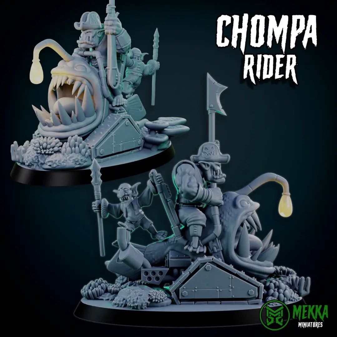 3d Printed Orc Chompa Riders x4 by Mekka Miniatures by Last Hope Miniatures