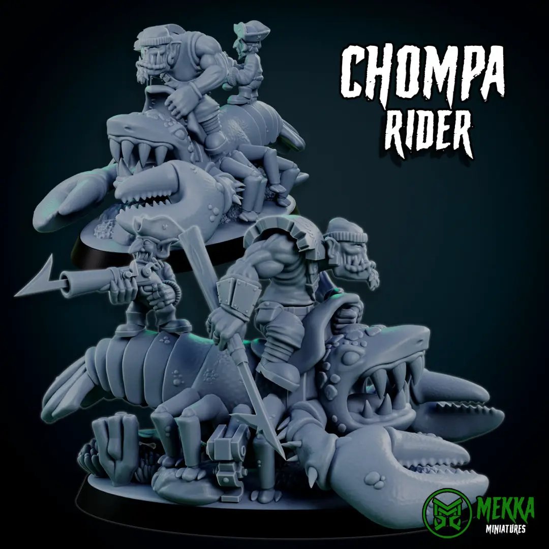 3d Printed Orc Chompa Riders x4 by Mekka Miniatures by Last Hope Miniatures
