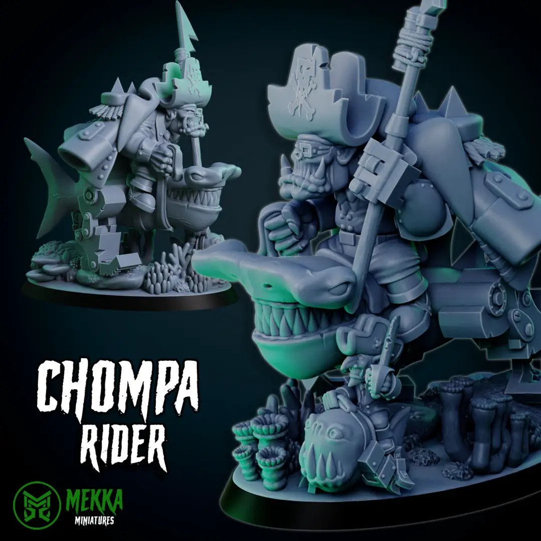 3d Printed Orc Chompa Riders x4 by Mekka Miniatures by Last Hope Miniatures