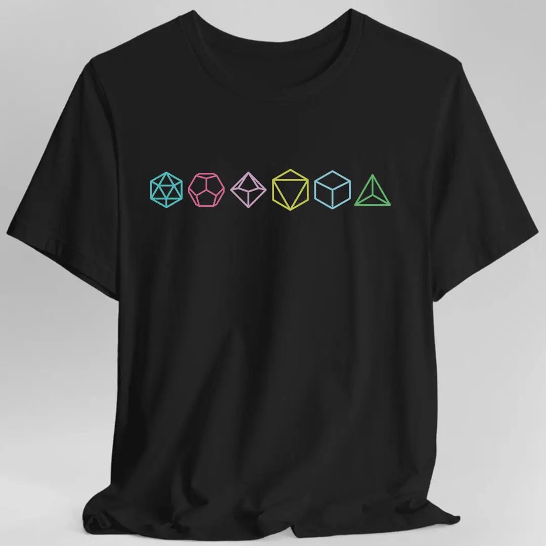 Row of Dice T-Shirt by Sunburst RPG