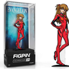 Enamel pin featuring Asuka Shikinami Langley from Evangelion, with detailed design and vibrant colors, displayed on a plain background.