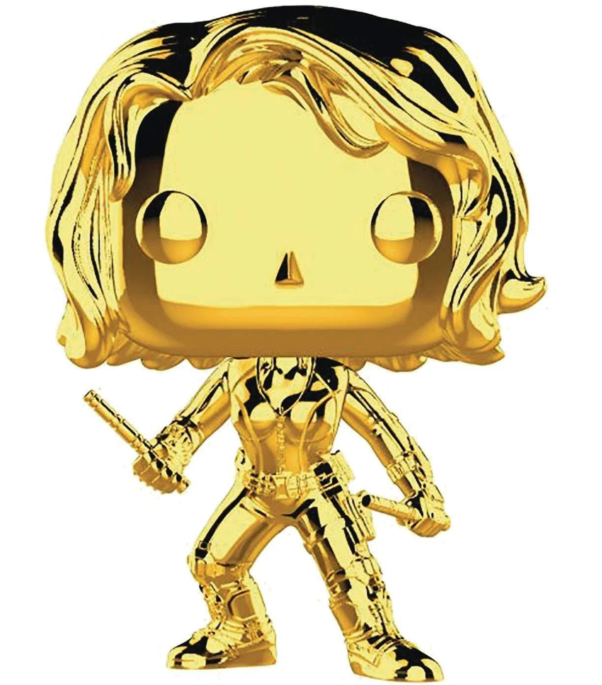 Black Widow Gold Chrome #380 Funko Pop! Marvel Studios: The First Ten Years with Protector Case Bundle