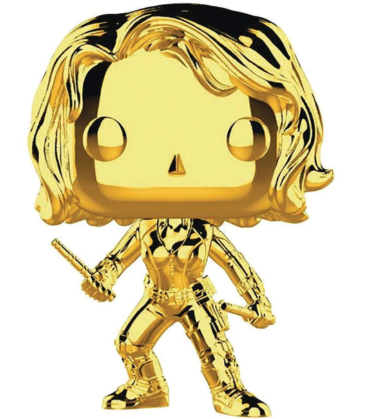Black Widow Gold Chrome #380 Funko Pop! Marvel Studios: The First Ten Years with Protector Case Bundle
