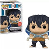 Funko Pop Animation Inosuke Hashibira figure from Demon Slayer, collectible vinyl toy with detailed mask and costume.