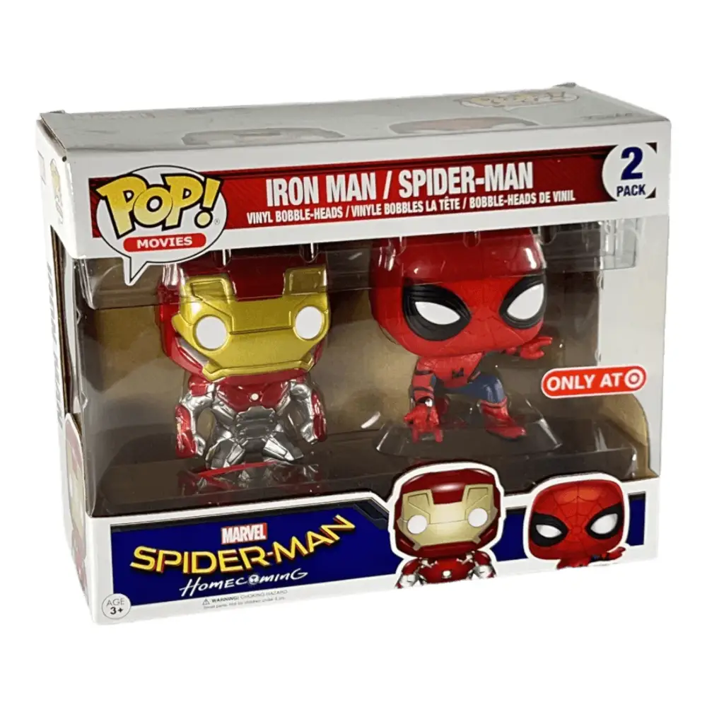 Funko Pop! Movies Marvel Iron Man Spider-Man 2 Pack (Target Exclusive) by THE MIGHTY HOBBY SHOP