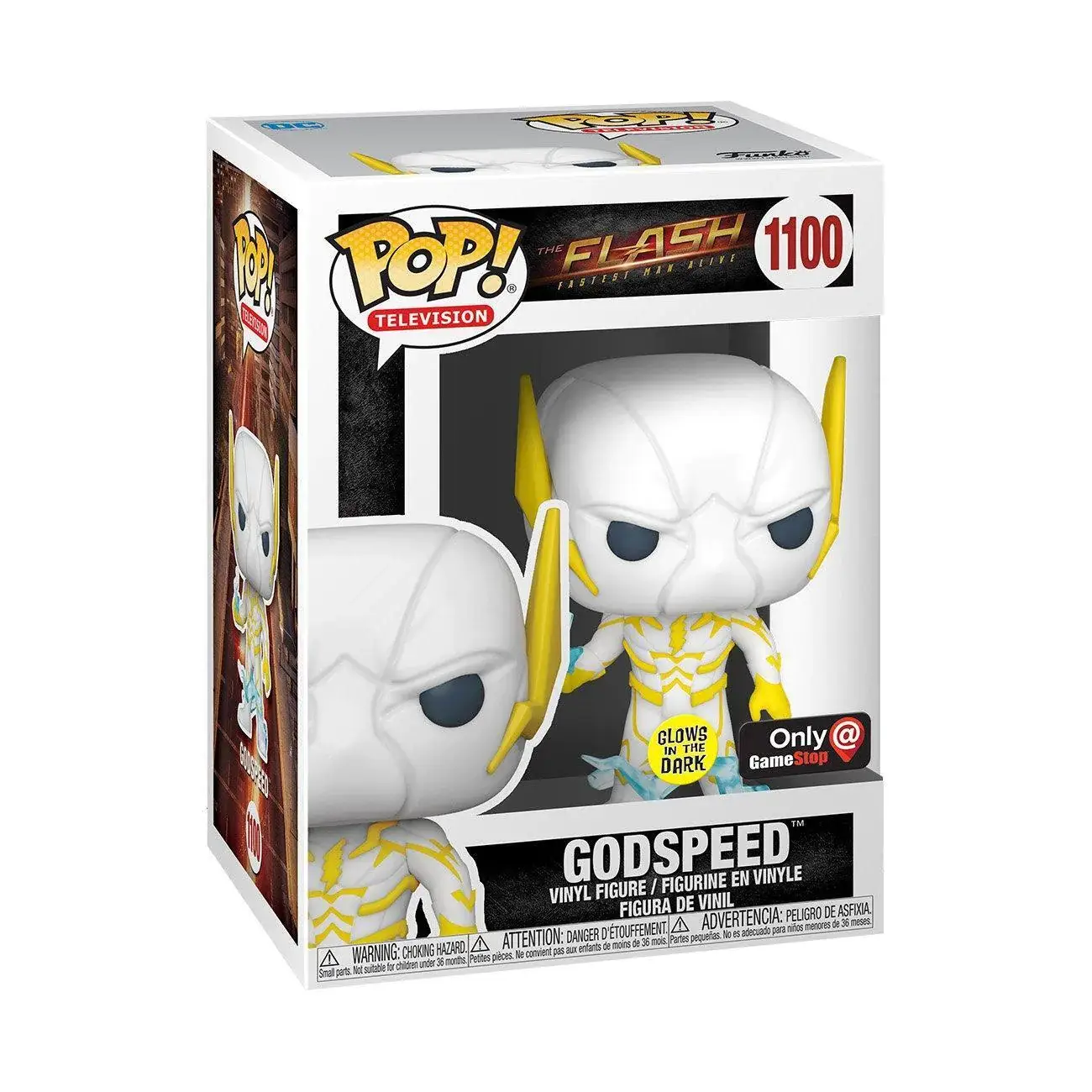 Pop! Television Flash Godspeed figure from The Mighty Hobby Shop, featuring the character in a dynamic pose with vibrant colors.