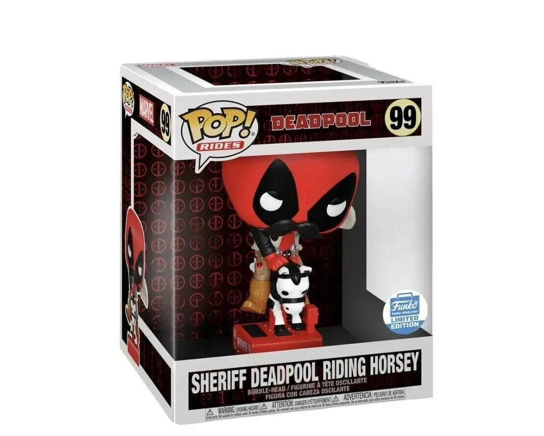 Funko Pop SHERIFF DEADPOOL RIDING HORSEY Funko Shop Exclusive Marvel #99 by THE MIGHTY HOBBY SHOP