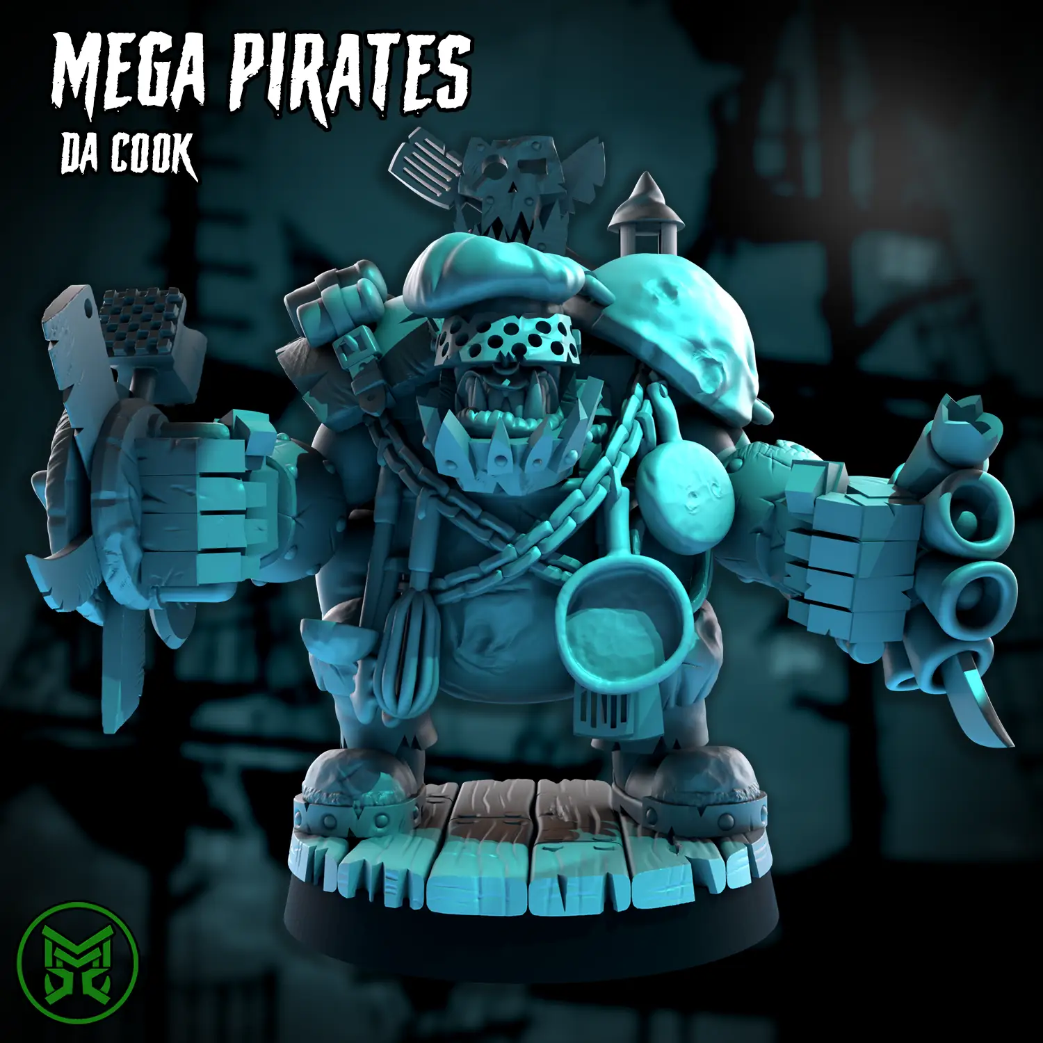 3d Printed Da Pirate Cook by Mekka Miniatures by Last Hope Miniatures