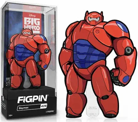 Big Hero 6 Baymax Armor FiGPiN Classic enamel pin, 3-inch collectible pin featuring Baymax in armor design.