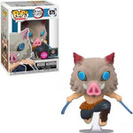 Inosuke Hashibira Funko Pop! figure from Demon Slayer Kimetsu no Yaiba featuring Inosuke's signature boar mask and detailed costume.