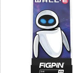 Disney Wall-E Eve FiGPiN pin from THE MIGHTY HOBBY SHOP, featuring detailed design of Wall-E's companion Eve in collectible form.