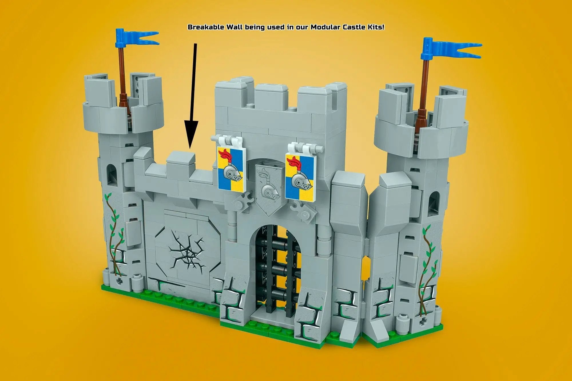 Castle Wall (Breakable) - Custom Castle Modular Building Set by B3 Customs