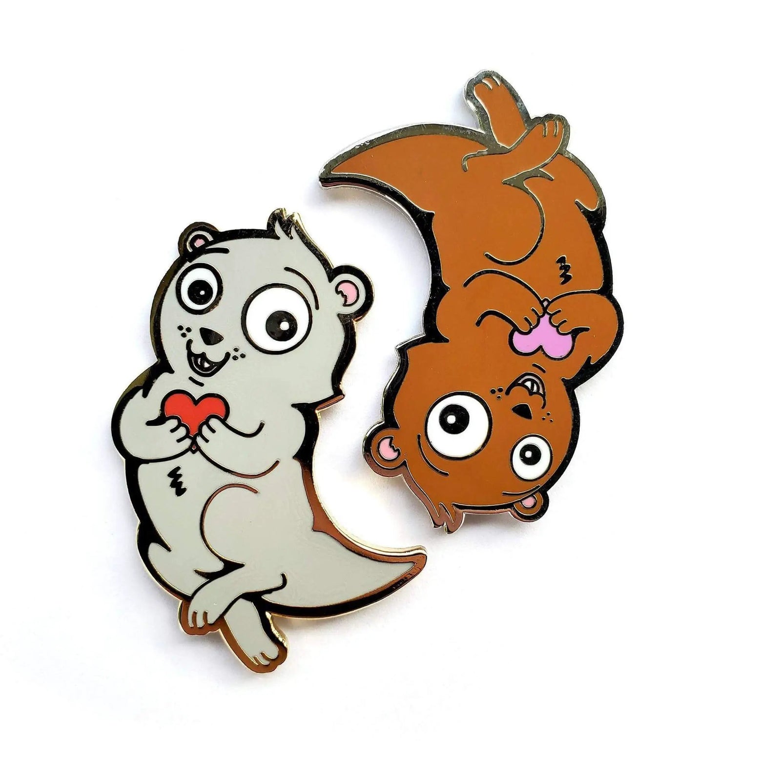Kolorspun enamel otter pin featuring a detailed, colorful otter design on a metal pin for accessory collection.