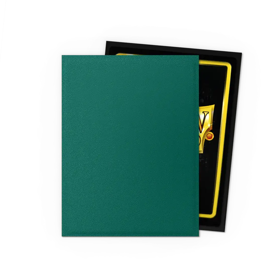 Matte standard size dual sleeves for card games by THE MIGHTY HOBBY SHOP, showing a close-up of the protective card sleeves.